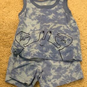 Carter's Blue Tie-Dye Crab Tank Top and Shorts